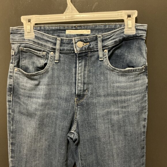 Levi's 725 High Rise Boot Cut Stretch Jeans Women's Size 28 Blue Denim Fast Ship - Picture 4 of 6
